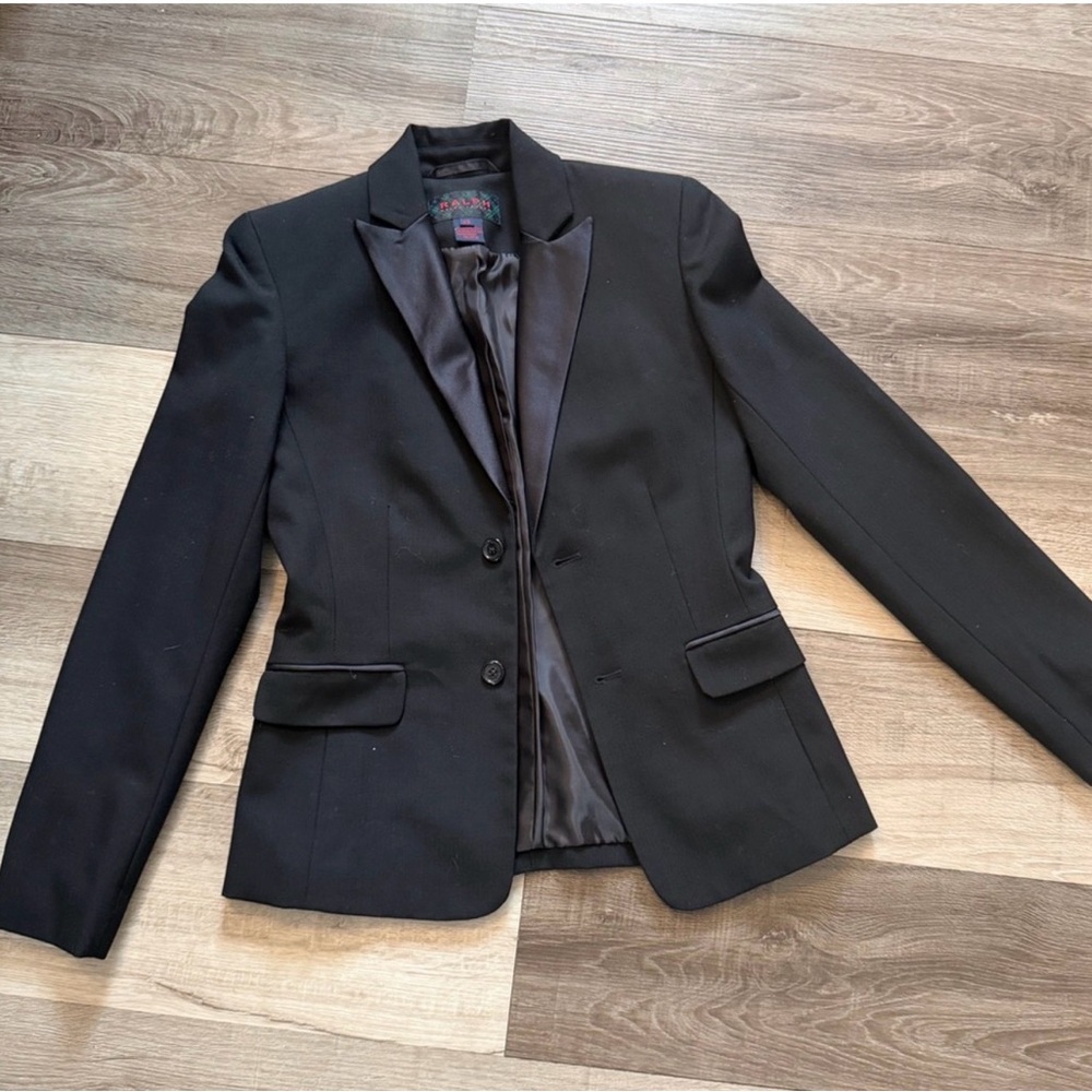 Ralph Lauren Black Satin-Lapel Women's Tuxedo Blazer SZ: XS